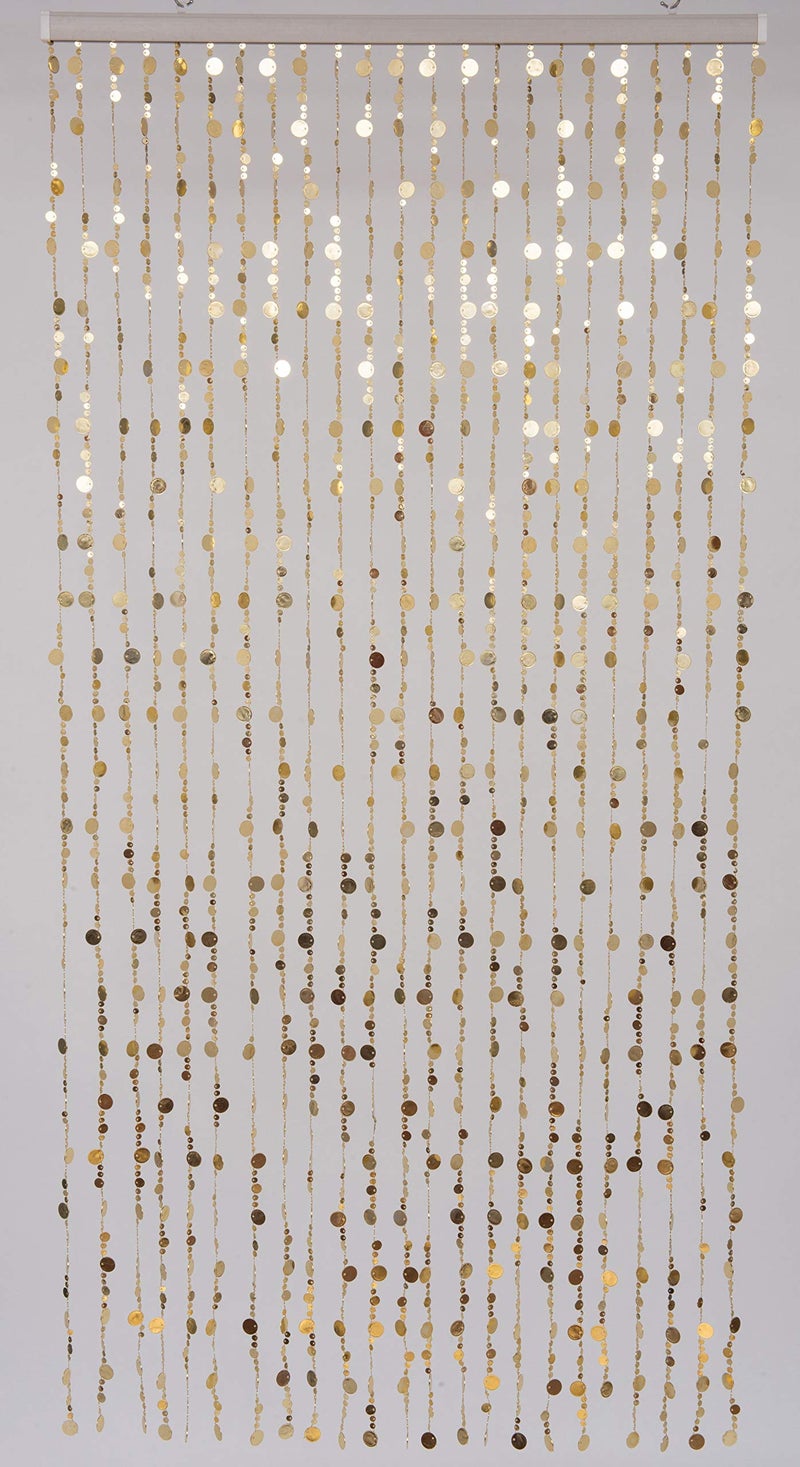 FlavorThings Gold Bubble Beaded Curtain 3' Wide x 6' Long Door String Curtain Wall Panel Fringe Window Room Divider Blind for Wedding Coffee House Restaurant Parts Crystal Decoration - Image 2